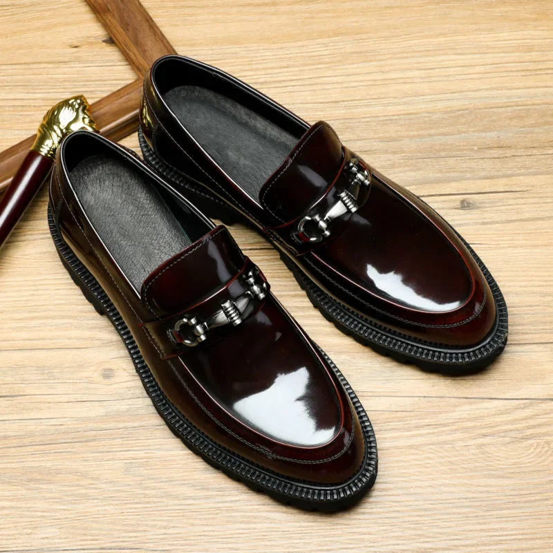 Zapatos de vestir de cuero para hombre, hebilla de calle de caballo, zapatos Oxford de alta calidad para hombre, zapatos formales para fiesta de boda y oficina, talla grande 38-48