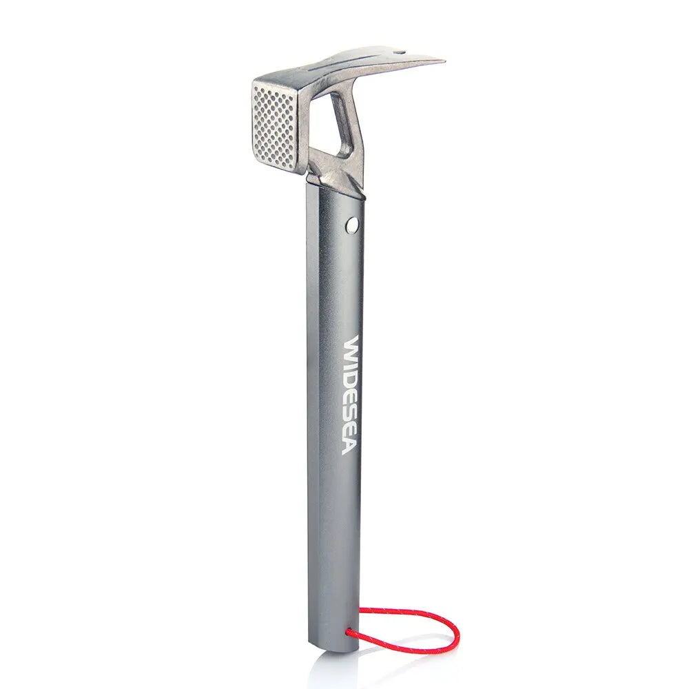 Martillo de Camping Widesea, mazo de estaca de clavija para tienda de campaña al aire libre de cobre y acero inoxidable con extractor de estaca, clavos Grond para montañismo y senderismo