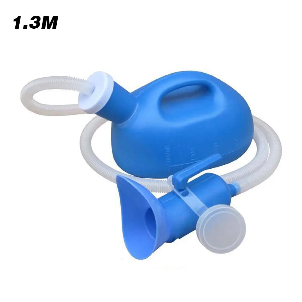 Urinario portátil de 2000ml con manguera para mujeres y hombres, extensión de 1,3/1,6 m, inodoro de tubo largo, urinario para exteriores, olla para acampar y viajar