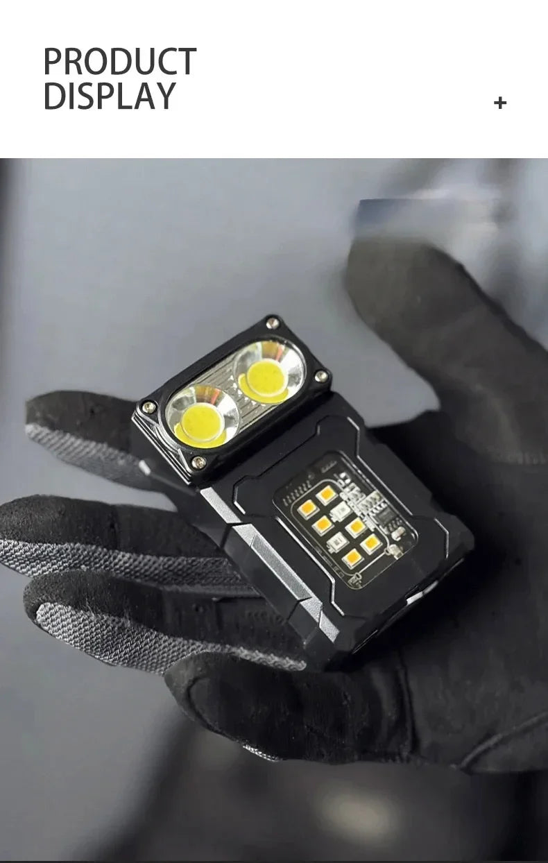 Luz de trabajo al aire libre Mini imán portátil LED USB recargable luz de Camping con mochila correa Clip herramientas de senderismo