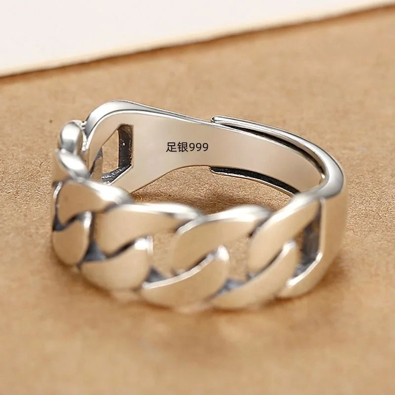 925 anillos de plata esterlina para mujer pareja minimalista hecho a mano Simple anillo de luna ancha conjunto joyería de fiesta regalo prevenir alergias