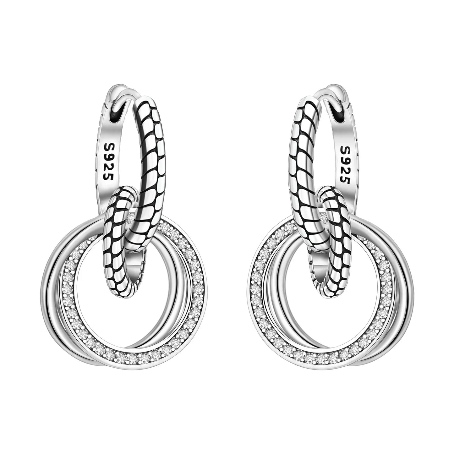 Orstarry-pendientes circulares de Plata de Ley 925 con forma de gota para mujer, aretes colgantes, joyería versátil para fiesta, regalos
