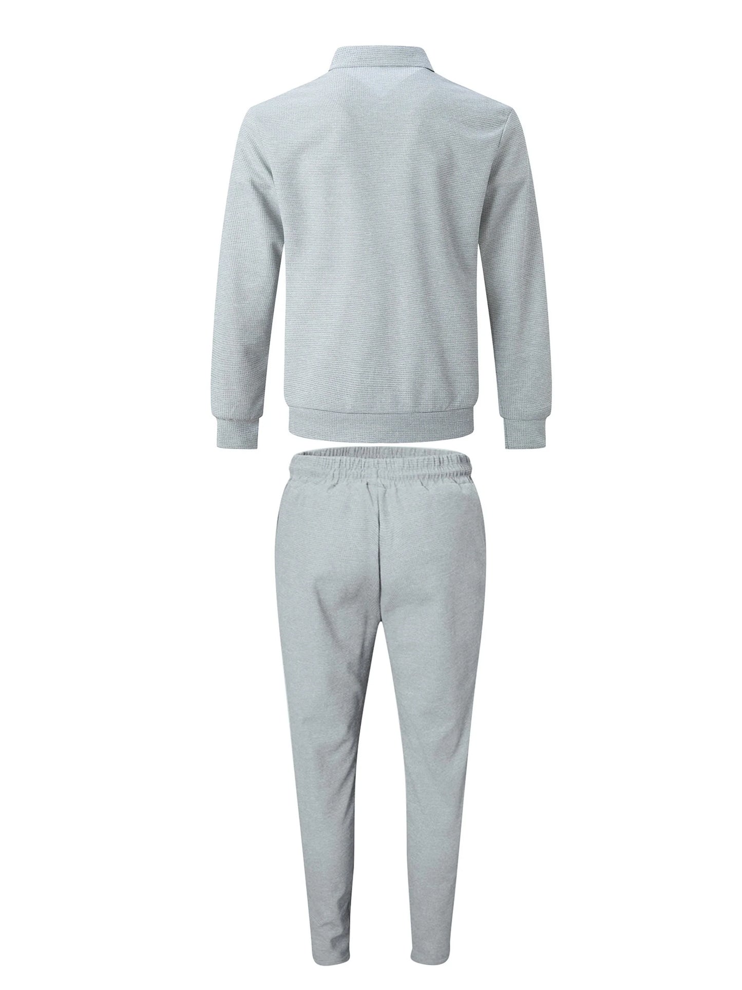 Chaqueta ajustada con bolsillo de cremallera para hombre, ropa deportiva de manga larga, conjunto de chaqueta de cárdigan, pantalones largos, elegante, conjunto de dos piezas