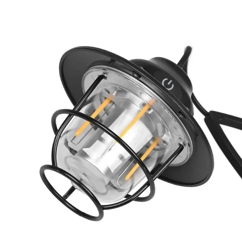 Mini lámpara colgante de Metal Retro para exteriores, lámpara de ambiente para acampar, tienda de campaña, IPX4, resistente al agua, LED, lámpara colgante para acampar