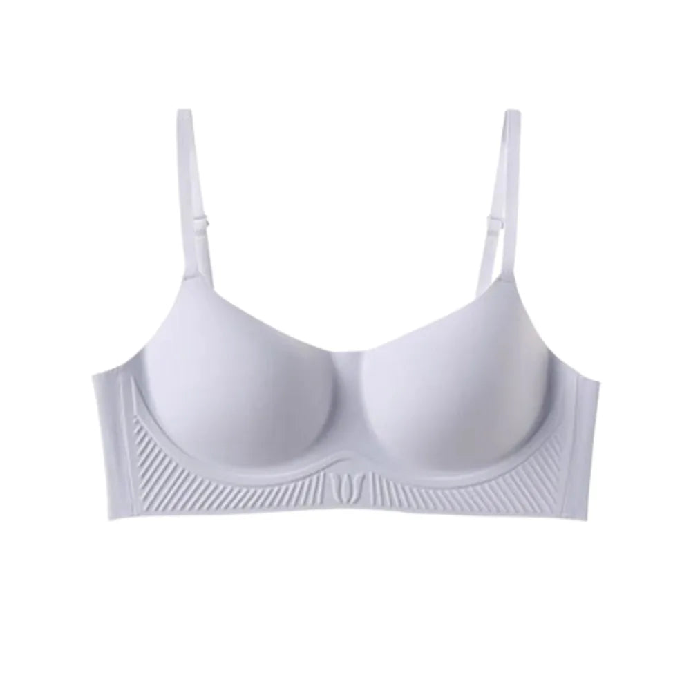 Sujetador suave sin costuras con escote en V profundo para mujer, sostén antiflacidez a prueba de golpes, sin rastro, parte de atrás bonita, ropa interior push-up