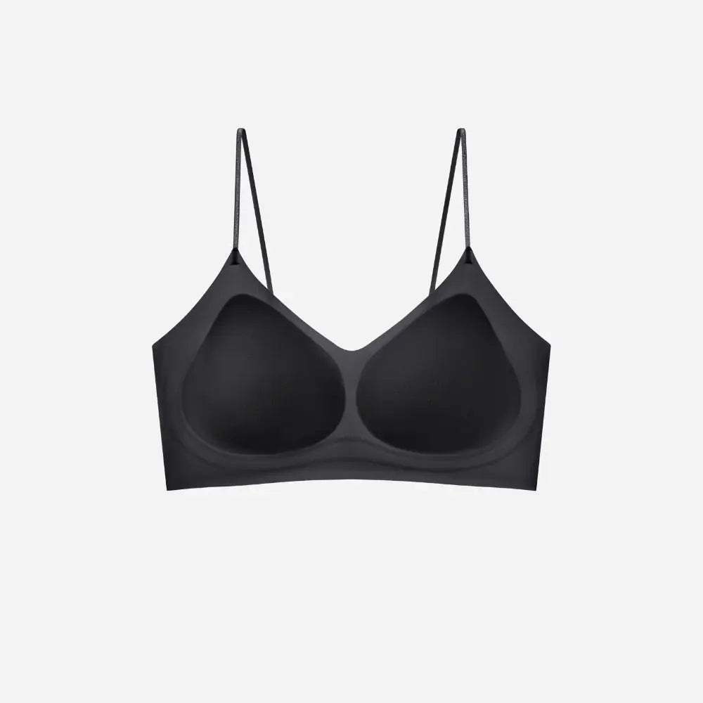Cómodo sujetador inalámbrico a prueba de golpes con escote en V profundo, lencería antiflacidez, sujetador sin costuras, ropa interior push-up ajustable para niñas