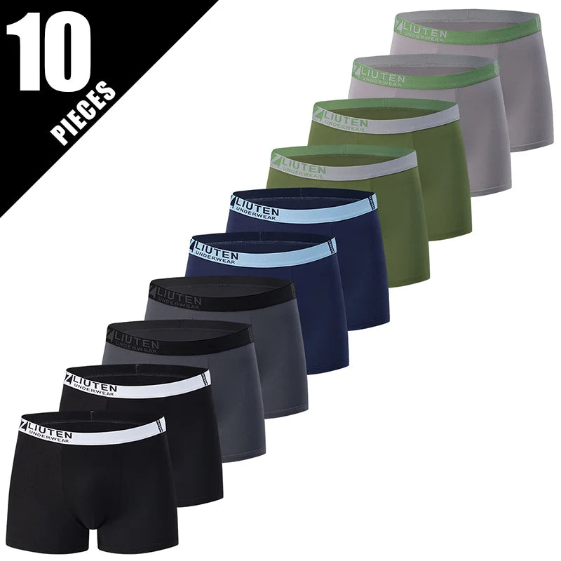 Paquete de 4/10 pantalones cortos para adolescentes y adultos, pantalones cortos sencillos de varios tamaños a la moda para padres e hijos, ropa interior cómoda para hombres, cintura elástica P