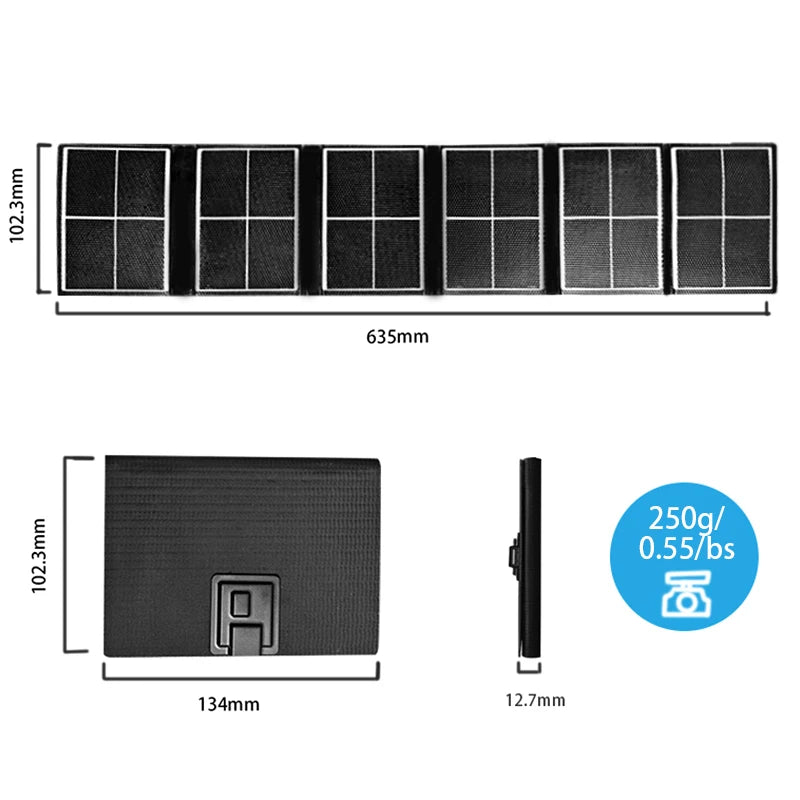 Panel Solar portátil de 14W, cargador Solar impermeable con alta eficiencia para acampar al aire libre, senderismo, viajes, fuente de alimentación de emergencia