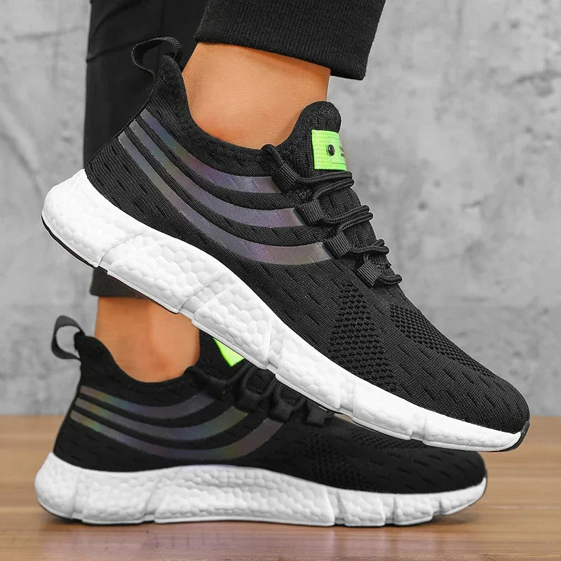Zapatos Deportivos informales para hombre, zapatillas ligeras transpirables, antideslizantes, planas, para correr al aire libre, caminar, Tenis, calzado atlético para correr