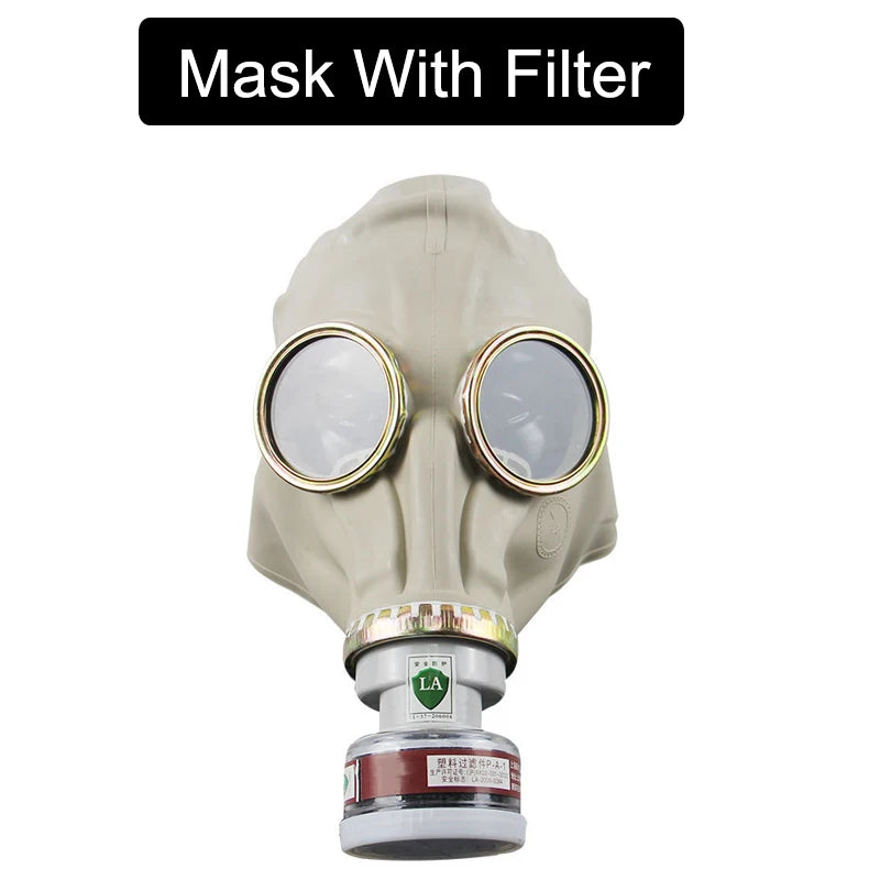 Máscara de Gas fantasma de cara completa negra creativa, respirador de goma, máscara de prevención quÃÂmica, capucha RD40 de 40mm para pintar pesticidas en aerosol