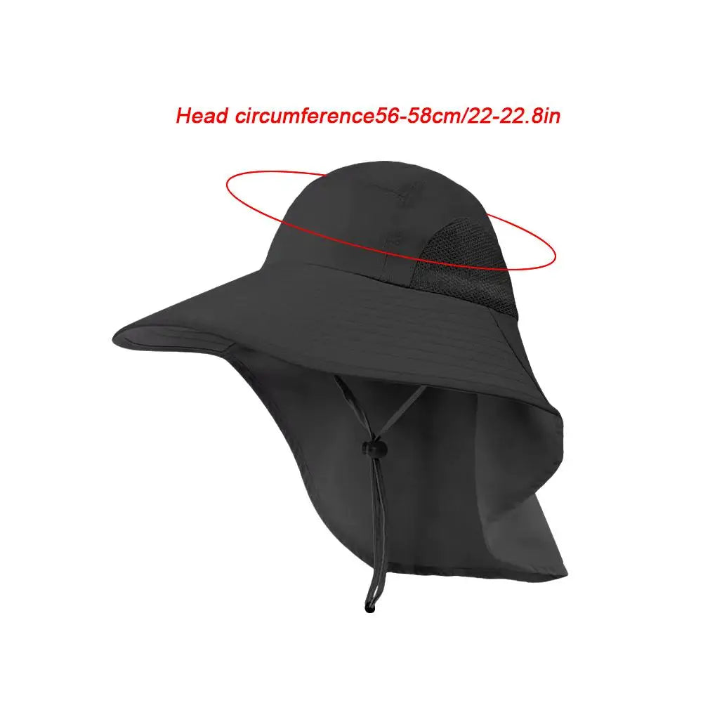Sombrero de sol de ala ancha con solapa para el cuello para hombres y mujeres ajustable al aire libre 50 + protección UPF gorra de Safari senderismo sombrero de pesca