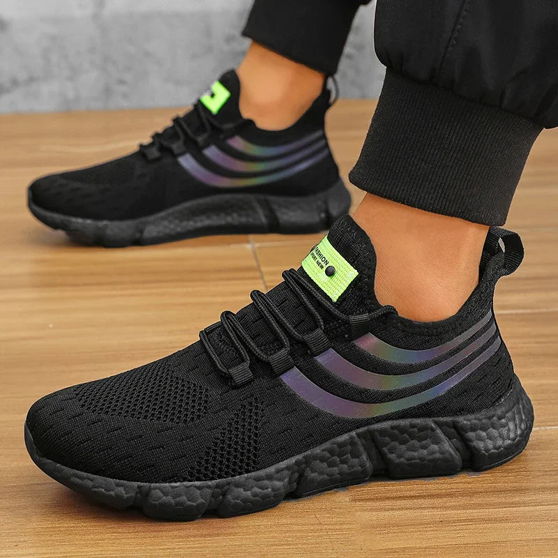 Zapatos Deportivos informales para hombre, zapatillas ligeras transpirables, antideslizantes, planas, para correr al aire libre, caminar, Tenis, calzado atlético para correr