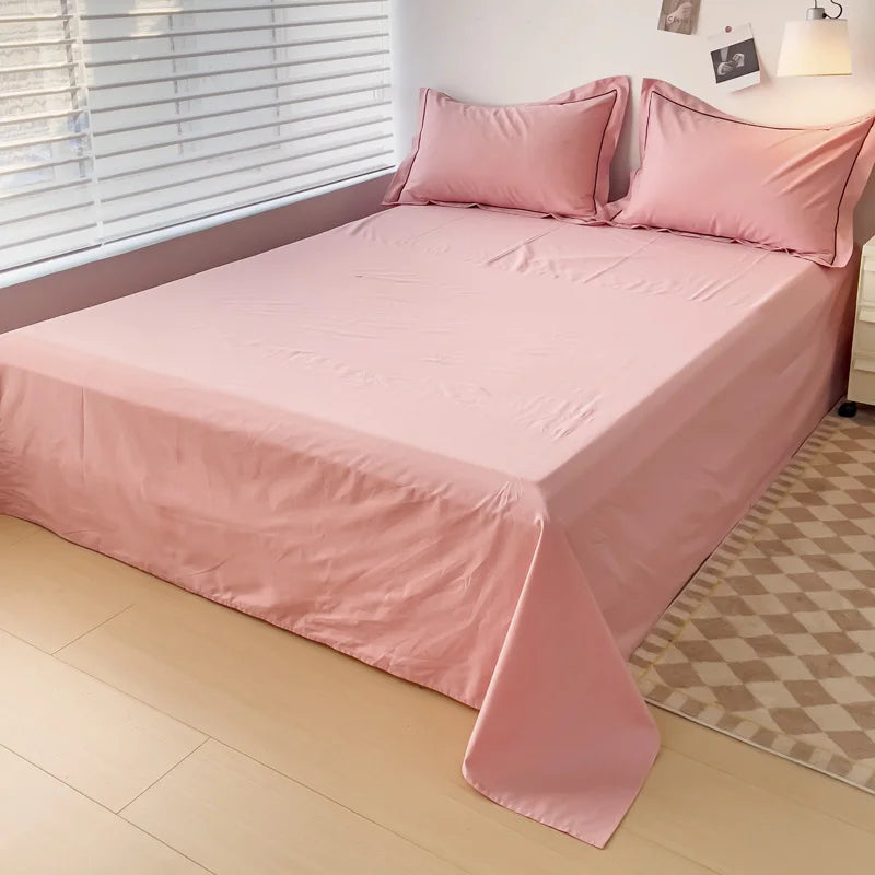 Sábana plana de algodón egipcio, sábanas superiores 100% de algodón de 400TC, ropa de cama suave de lujo, para cama doble Queen King, 1 ud.