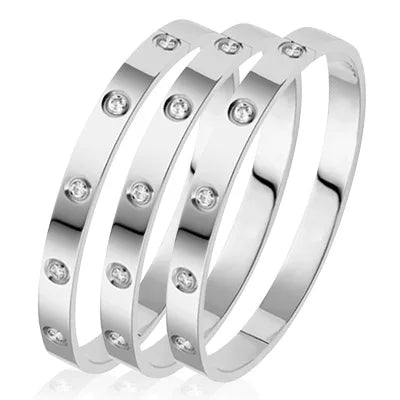 Pulseras de acero inoxidable en la mano, brazaletes de 6mm y 4mm para mujer, joyerÃa para mujer, regalos de diseñador de titanio con diamantes de imitación a la moda para mujer