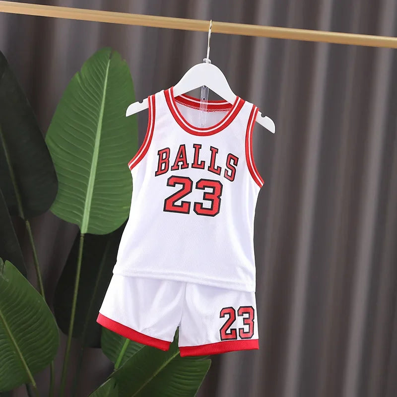 2025 Verano bebé niño niña baloncesto guarderÃÂa ropa camiseta camisola + Pantalones cortos niños chándales 1 2 3 4 5 6 años