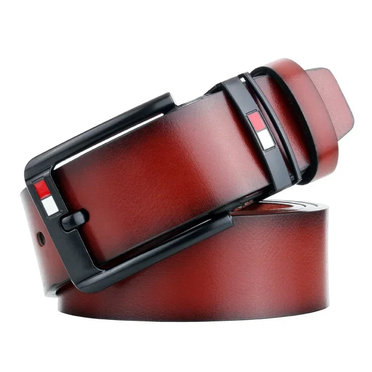 Cinturón para hombre 2024, famoso diseño de marca de lujo, cuero PU, alfileres de aleación clásicos, hebilla, cinturones Punk para pantalones vaqueros, pretina de ocio