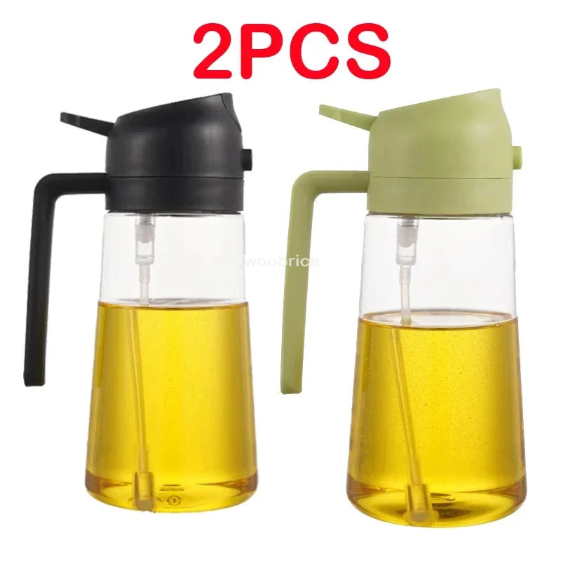 Spray 2 en 1 para botella dispensadora de aceite de oliva, diseño de mango cómodo para barbacoa, sartén de aire, horno, Camping