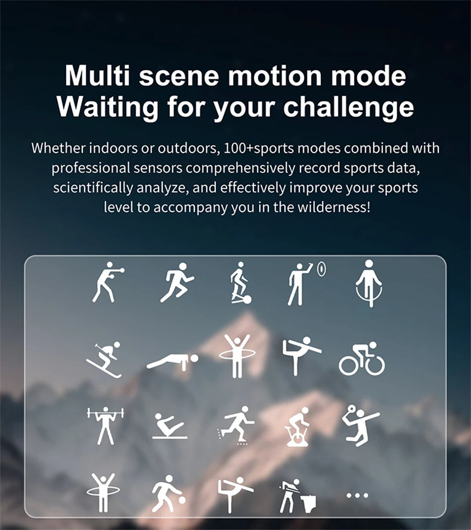 Reloj inteligente militar para hombre, dispositivo con pantalla HD de 360x360, linterna, control de la salud, resistente al agua, control del ritmo cardÃaco, llamadas BT, para Android e IOS