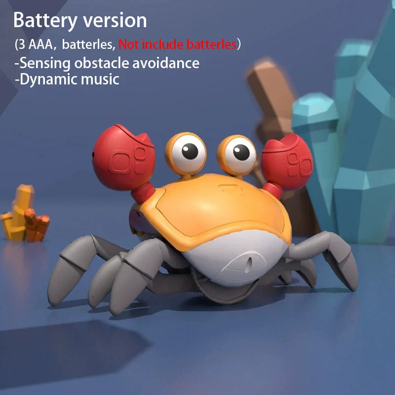 1Pc Escape Cangrejo función de detección automática niños arrastrándose evitando obstáculos mascota electrónica con música