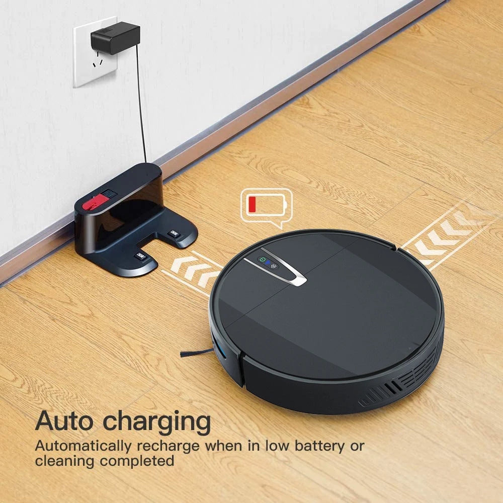 Robot aspirador inteligente con aplicación de succión de 3800PA y Control por voz, limpieza de suelo de barrido y carga automática para aspiradora robótica doméstica