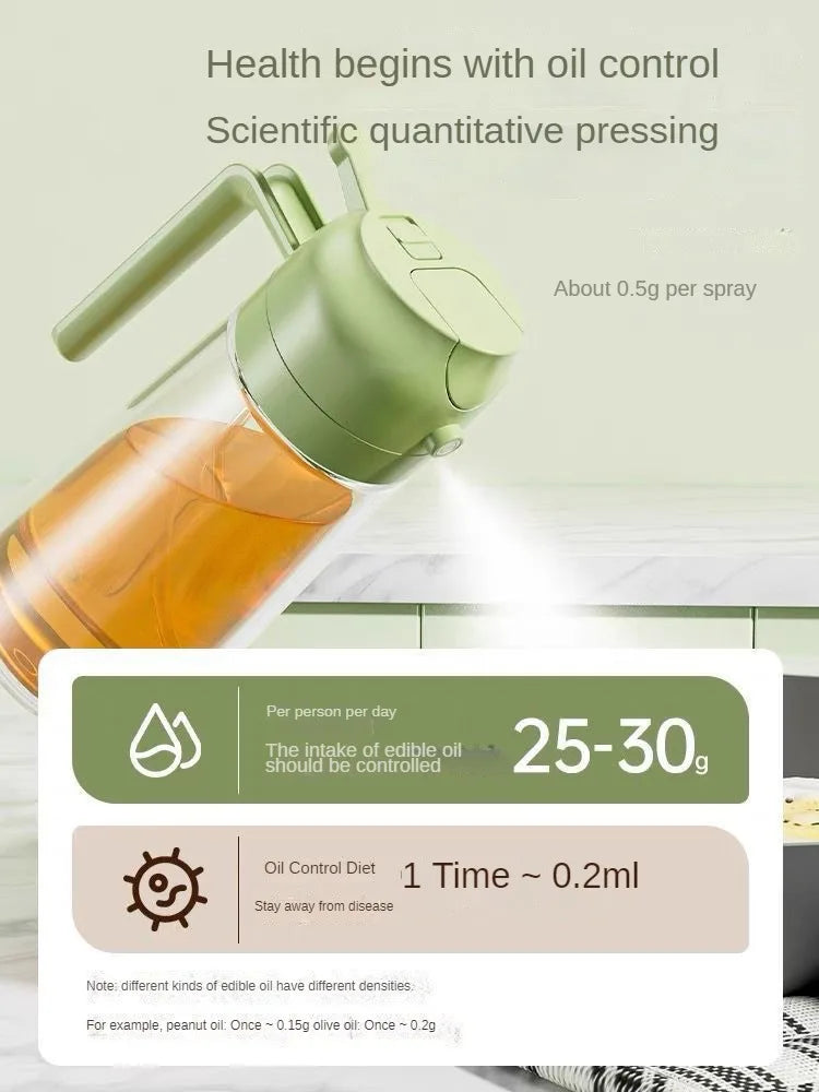 Spray 2 en 1 para botella dispensadora de aceite de oliva, diseño de mango cómodo para barbacoa, sartén de aire, horno, Camping