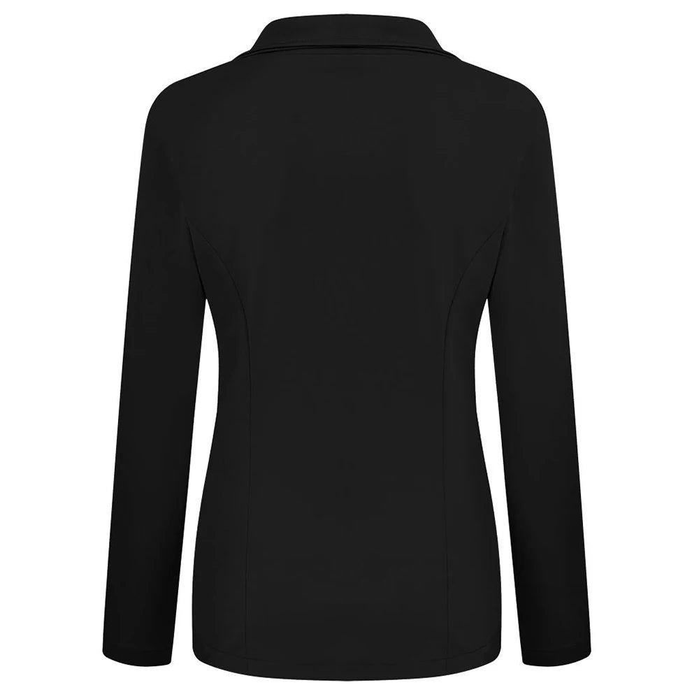 Abrigo deportivo elegante para mujer, top informal deportivo de oficina ajustado de manga larga