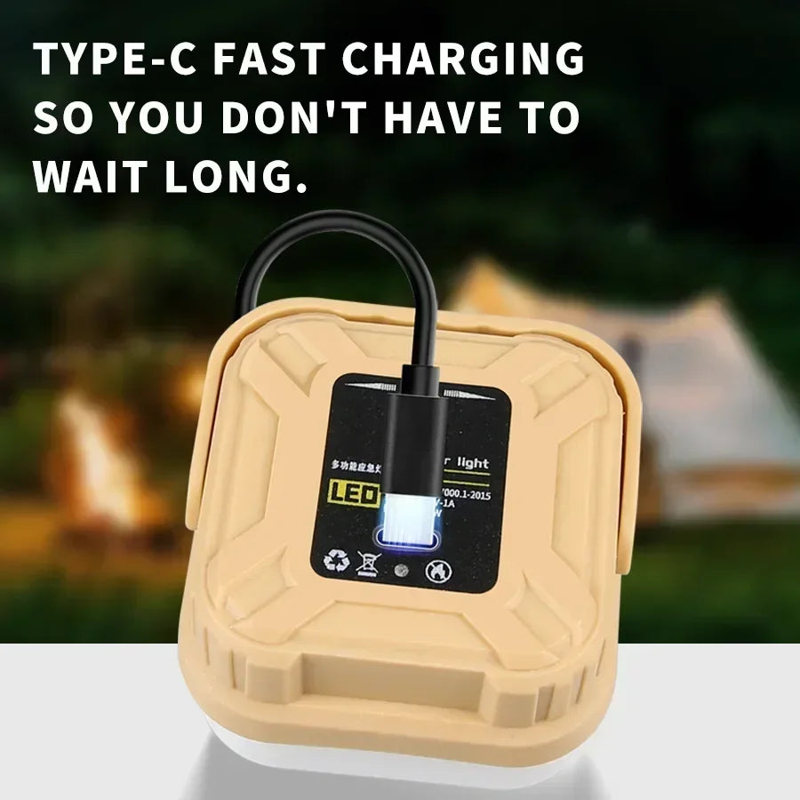 Mini luz portátil para acampar, lámpara recargable por USB, ABS, linterna de emergencia para exteriores, luz nocturna, 3 modos de iluminación, linterna para senderismo