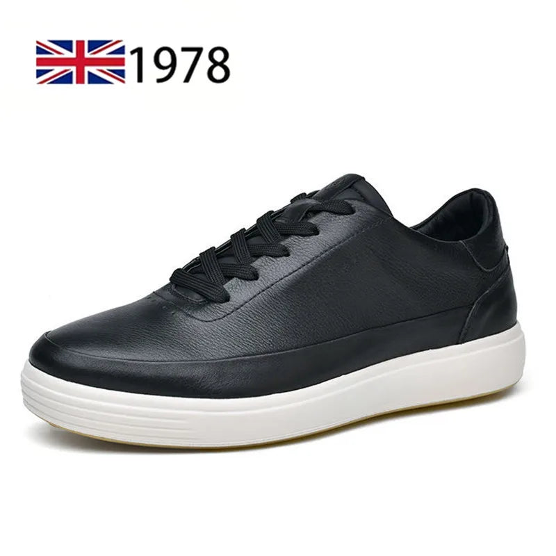 Zapatos de cuero genuino de alta calidad para hombre, zapatillas cómodas de verano, zapatos de moda para hombre, zapatos de monopatÃn versátiles de cuero suave