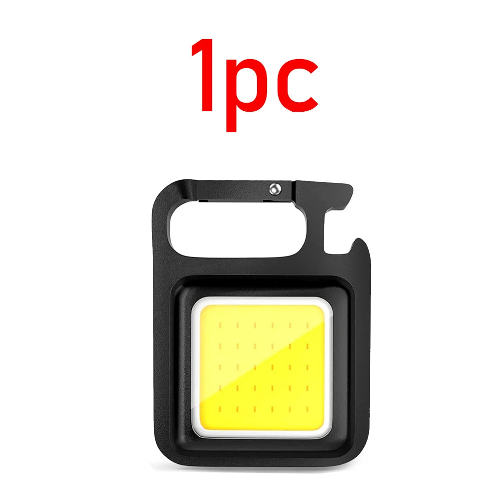 Linterna LED superbrillante, soporte plegable de 1500LM, llavero con abrebotellas, luz impermeable recargable por USB, herramienta para acampar al aire libre