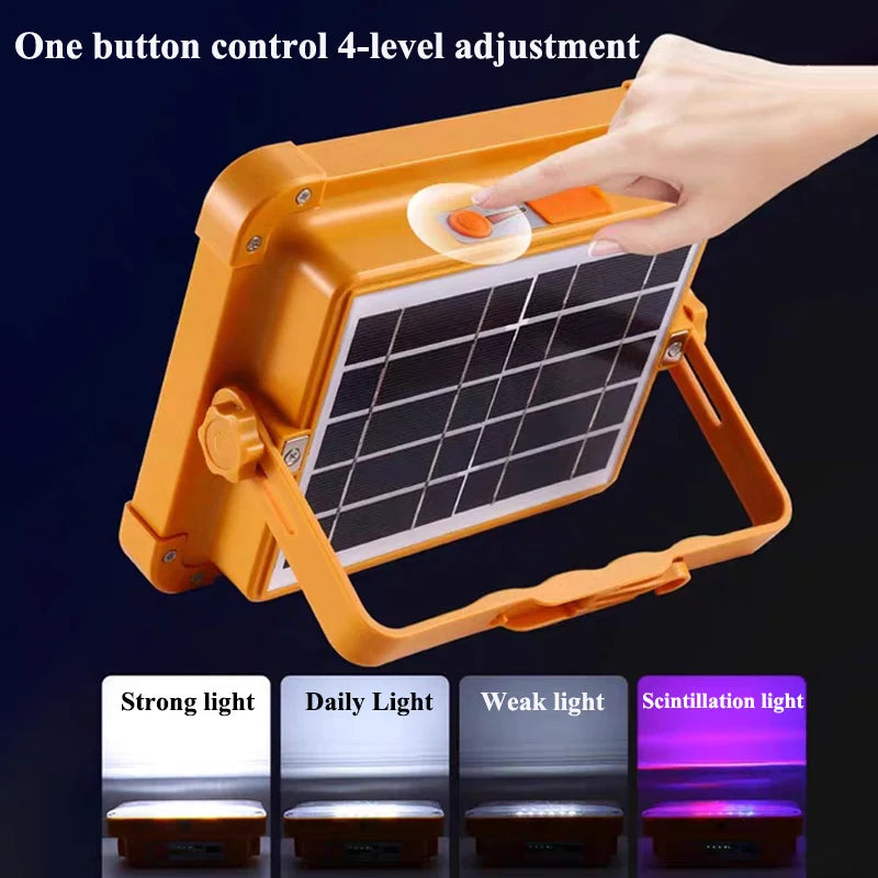 Linterna solar portátil con luces solares recargables por USB para exteriores, luz solar de emergencia para Parkside, viajes, caminatas, luces LED para acampar