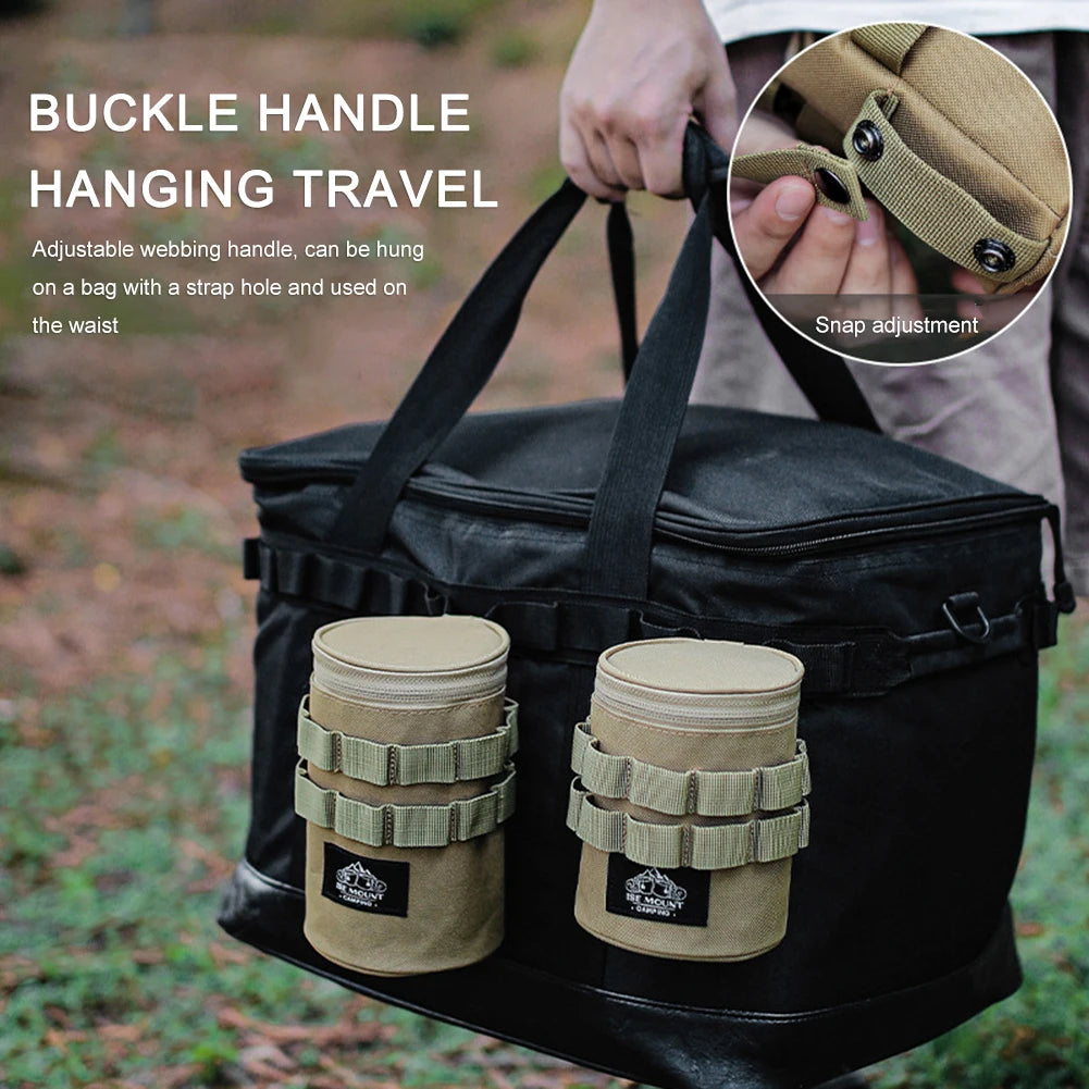 Bolsa de almacenamiento de viaje, bolsa ligera con agujeros colgantes, accesorio de Camping con asa para viajes al aire libre