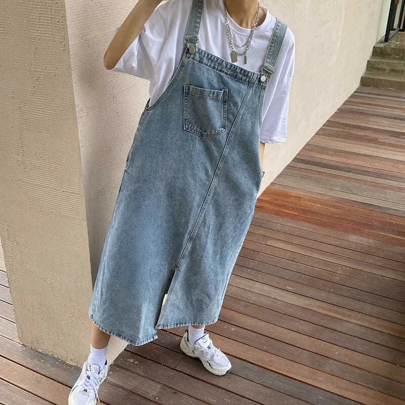 Primavera Verano Denim vestido general mujeres sin mangas Jeans vestidos moda femenina sólido Slip Casual suelto Spaghetti Strap vestidos