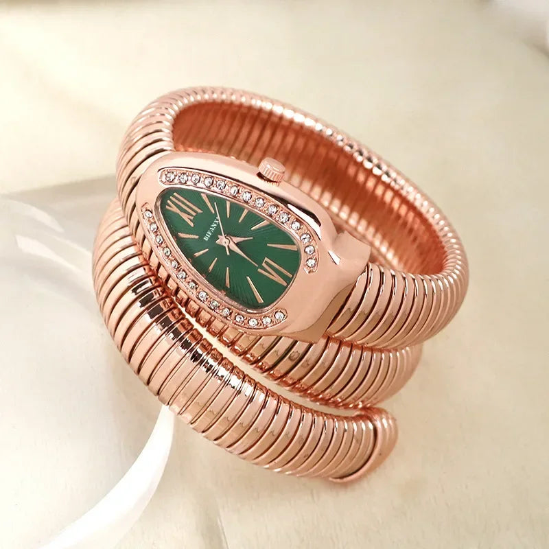 Reloj de cuarzo de lujo de alta calidad para mujer, pulsera de acero inoxidable, relojes de moda dorados para mujer, reloj femenino