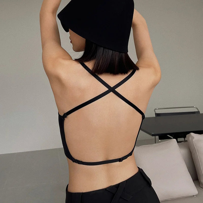 Sujetadores acolchados sin costuras ultrafinos para mujer, ropa interior de seda de hielo, lencería Sexy de pecho pequeño, Push Up, Tops de tubo Sexy, sujetador íntimo