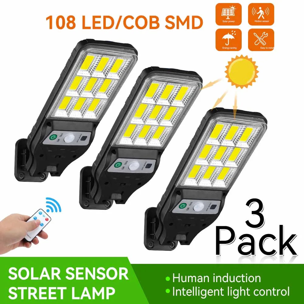 Lámpara Solar de pared con Sensor de movimiento para exteriores, modo de iluminación, 9 rejillas, Cob, iluminación de camino de patio y jardÃÂn