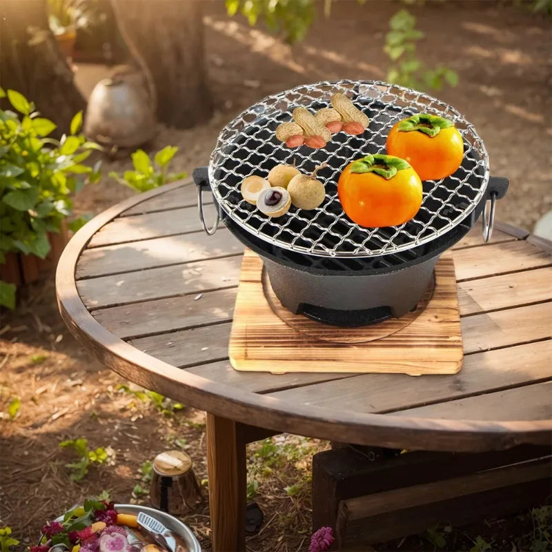 Horno de hierro fundido, chimenea, estufa de carbón y alcohol, barbacoa de estilo japonés coreano, jardÃn familiar, restaurante para acampar al aire libre