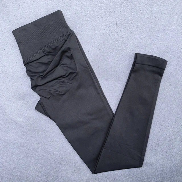 Leggings de mujer Scrunch Bum Gym Legging sin costuras Yoga Legging entrenamiento pantalones de Yoga cintura baja acanalada medias deportivas