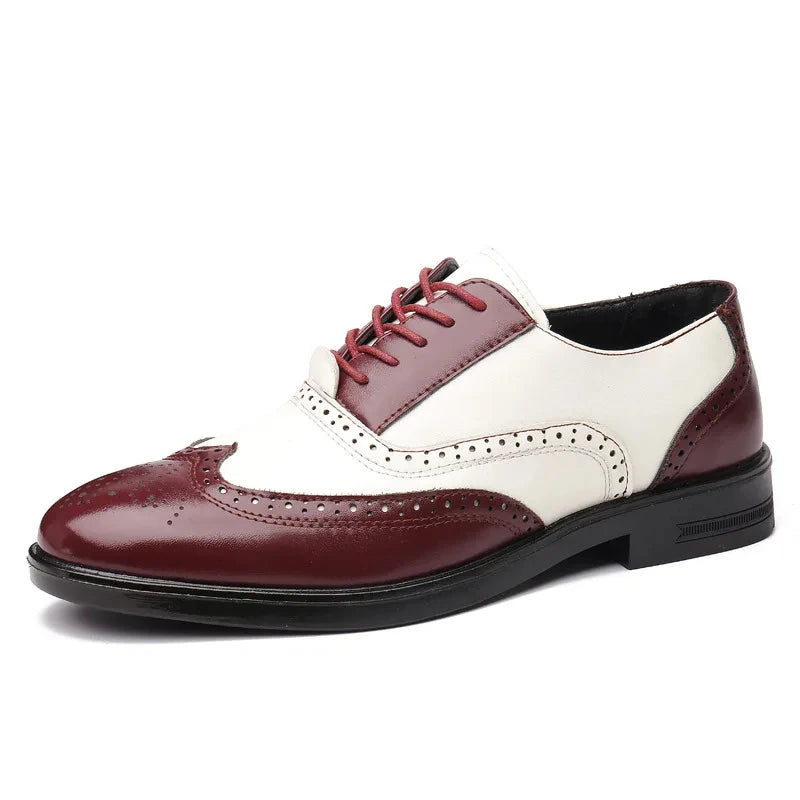 Zapatos de vestir para hombre de colores mezclados, zapatos de cuero Retro para hombre, calzado barroco de negocios para hombre, calzado Oxford informal para hombre Erkek Ayakkabı