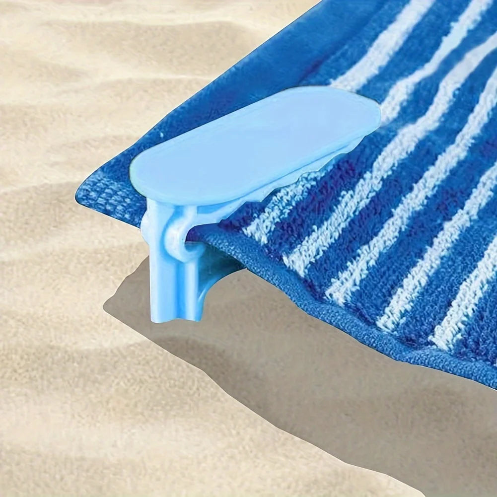 4 clips para toallas de playa al aire libre: sujetar de forma segura toallas y sábanas para acampar y viajar a la playa