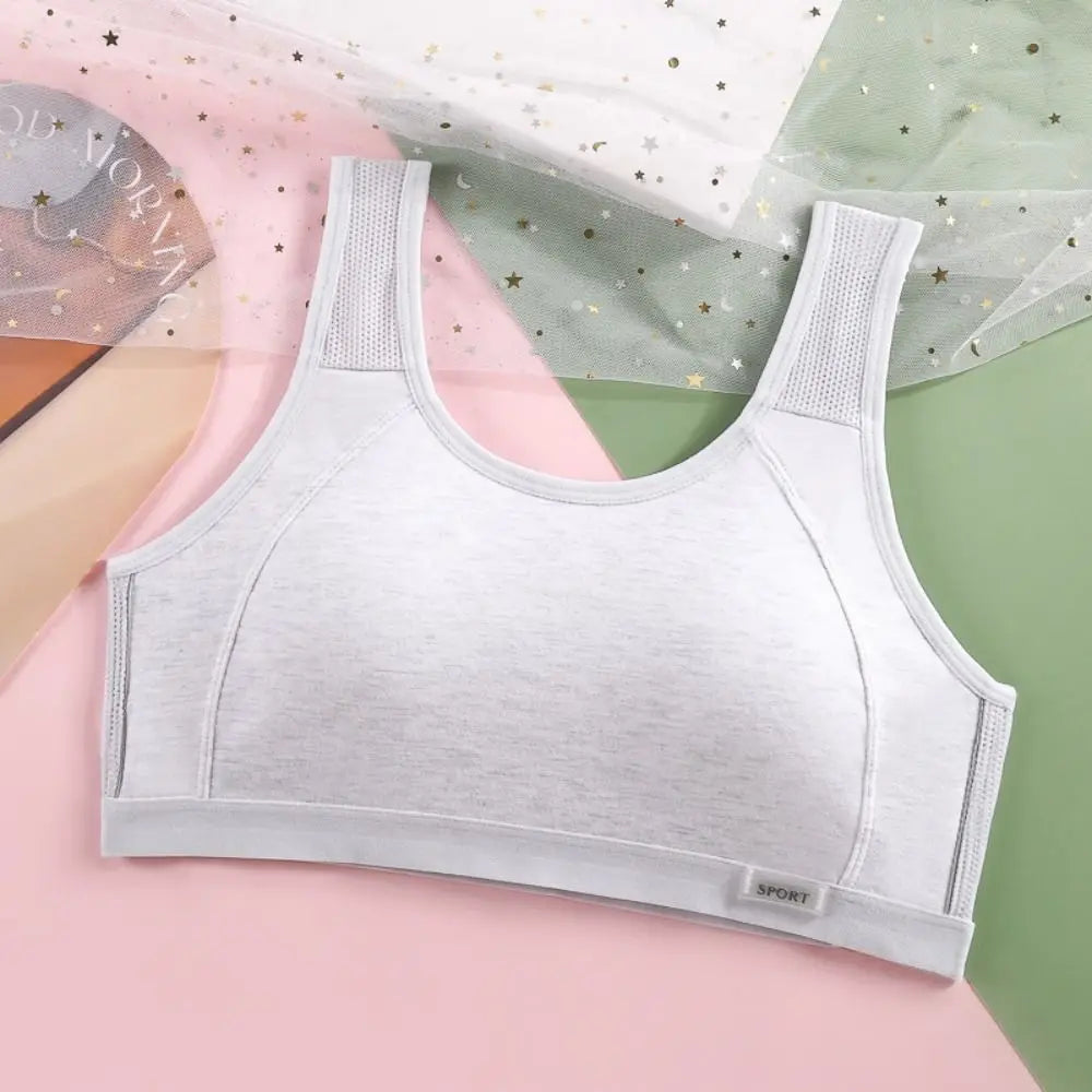 Sujetador inalámbrico de malla Simple para mujer, Tops, ropa interior, sujetador de realce, Bralettes íntimos dulces con almohadilla para chica