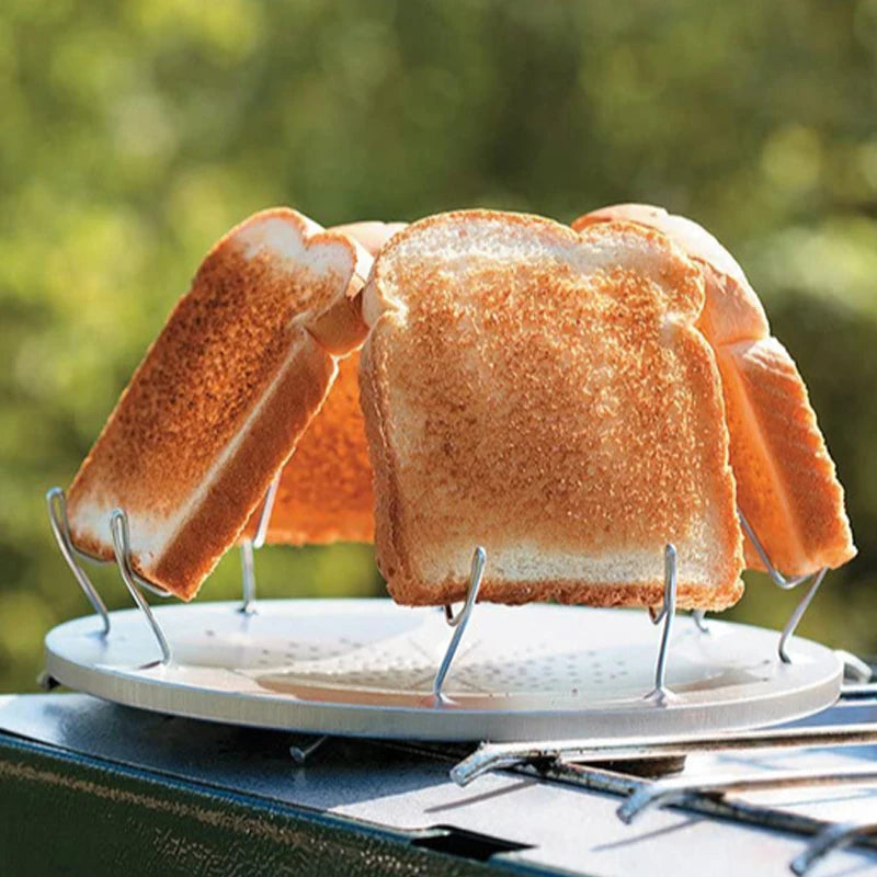 Rejilla para tostadas portátil Simple de acero inoxidable, tostadora para acampar al aire libre, parrilla portátil plegable, estufa multiusos, parrilla de alta calidad