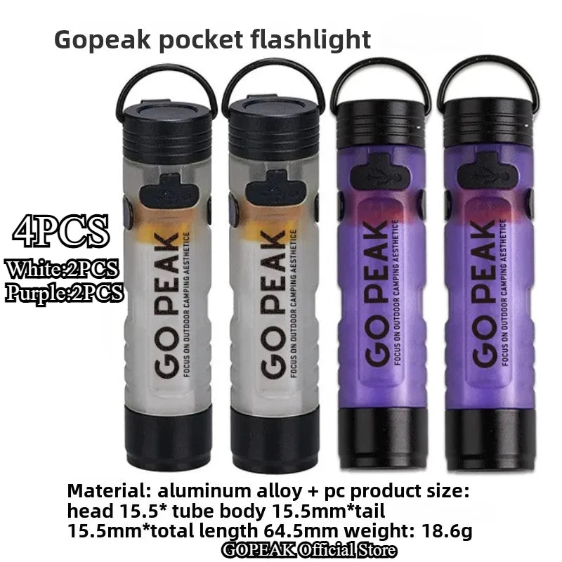 MOUNTAINHIKER-linterna LED con Clip para sombrero de bolsillo, linterna portátil recargable de larga duración con Clip, iluminación ambiental para acampar al aire libre
