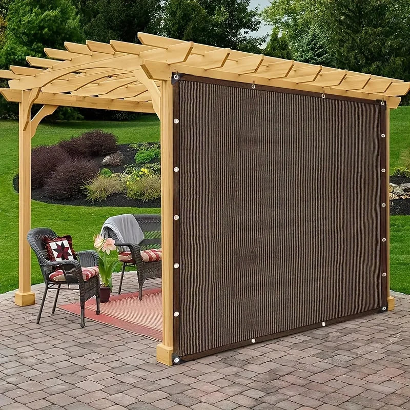 Toldo de protección UV marrón duradero, red parasol para exteriores, varios tamaños disponibles para viajes, picnics y piscinas