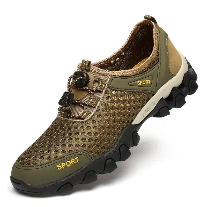 Zapatos de malla transpirables a la moda de verano, zapatillas de tenis informales para hombre, zapatos de senderismo antideslizantes para hombre, zapatos de senderismo para hombre