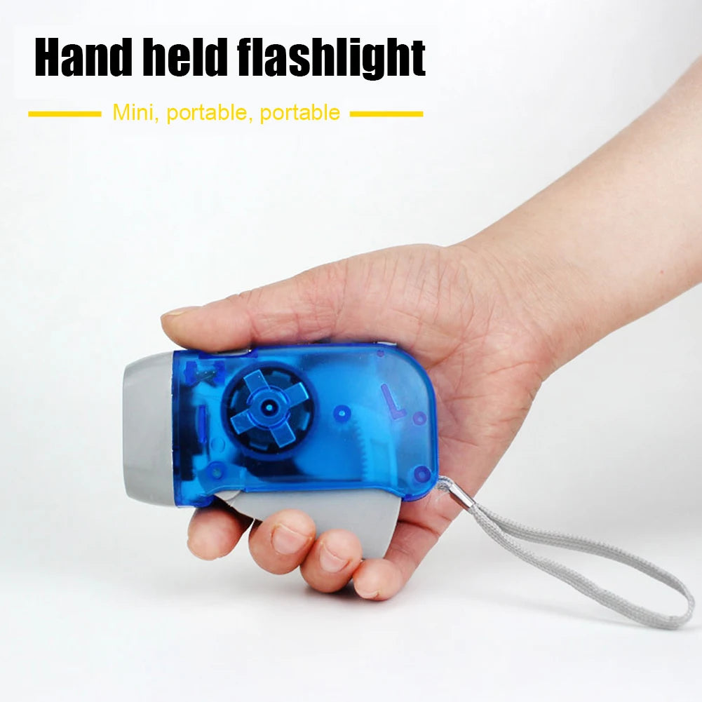 Linterna LED con dínamo de presión manual, linterna de cuerda con manivela, luz de antorcha, lámpara de Camping con prensa manual para emergencias