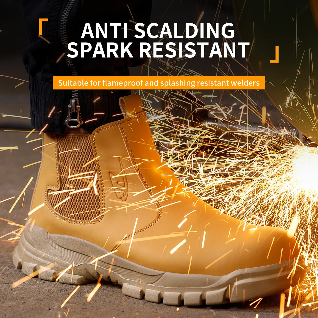 Botas de trabajo de seguridad impermeables para hombre, zapatos con punta de acero, botas protectoras antigolpes y antipinchazos para aventuras al aire libre y senderismo