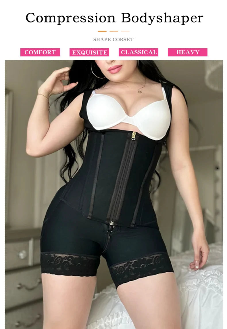 Faja moldeadora de alta compresión para mujer, faja plana para vientre posparto, entrenador de cintura, ropa moldeadora de Control del Abdomen de Colombia