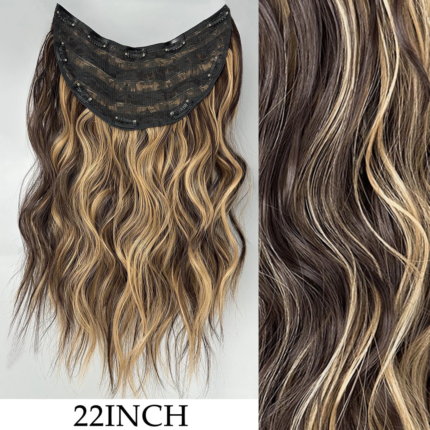 7 unids/set 16 Clips extensión de cabello negro largo liso pelo Natural Ombre peluca fibra resistente al calor para peinado de mujer