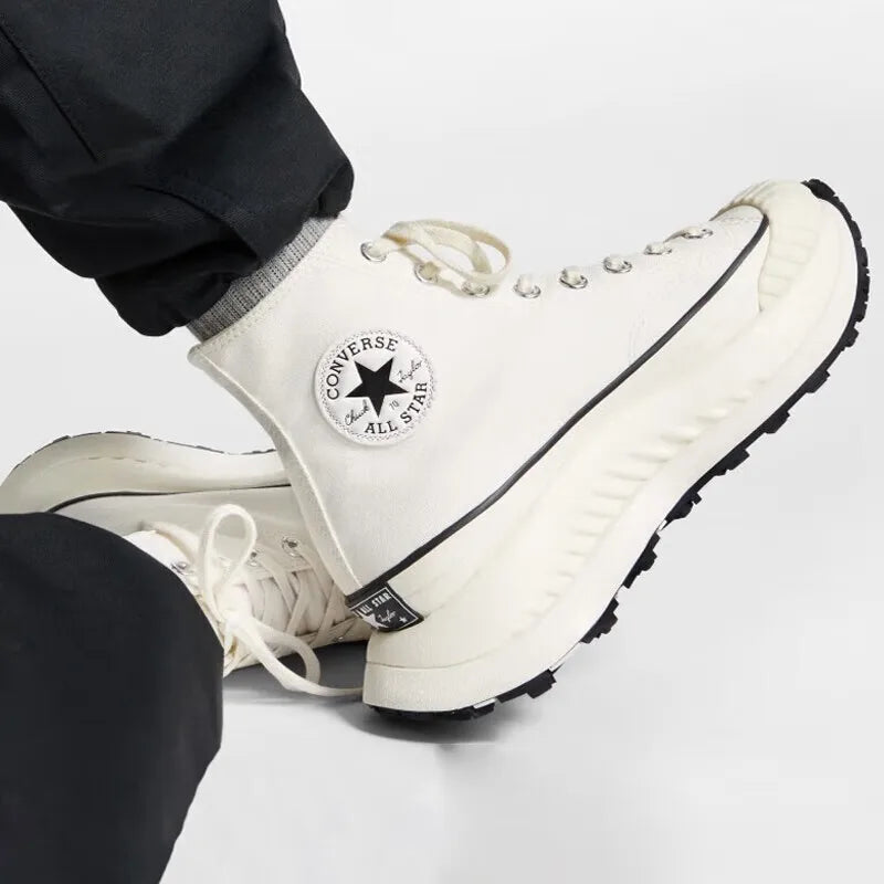 Converse zapatos para hombres y mujeres 2024 otoño suela gruesa resistente al desgaste moda cómoda ocio deportes zapatos de lona A01682