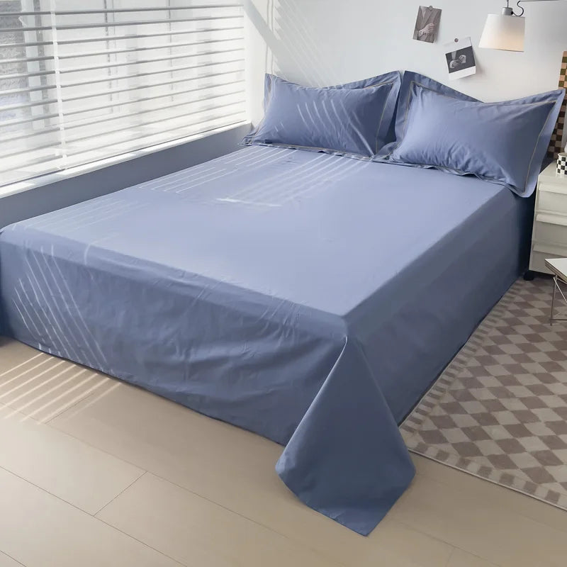 Sábana plana de algodón egipcio, sábanas superiores 100% de algodón de 400TC, ropa de cama suave de lujo, para cama doble Queen King, 1 ud.